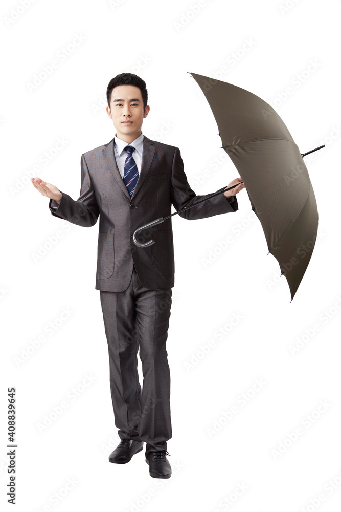 Business people umbrella