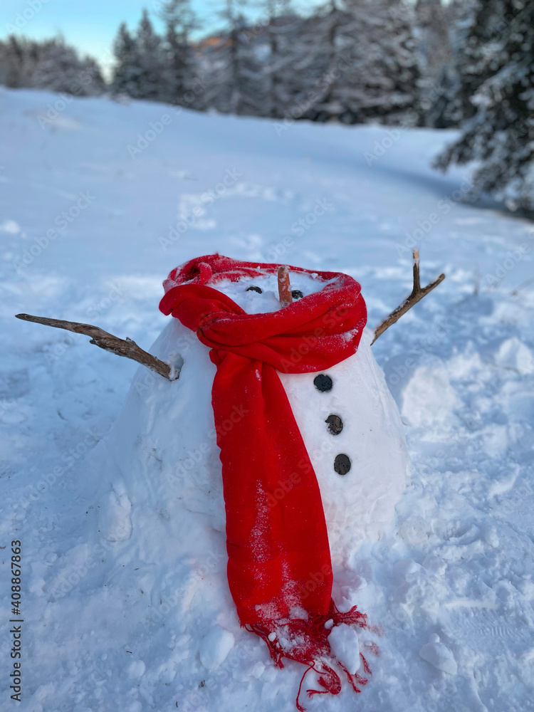 VERTICAL: Funny snowman gets destroyed by rising temperatures of climate change.