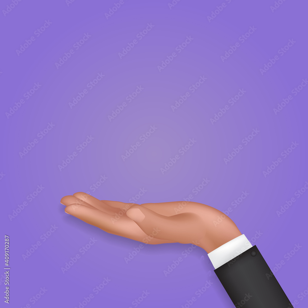 Realistic 3D Empty hand Vector Illustration