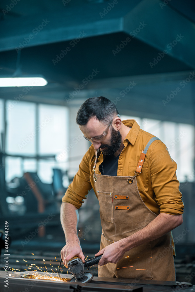 Metal industry worker at factory