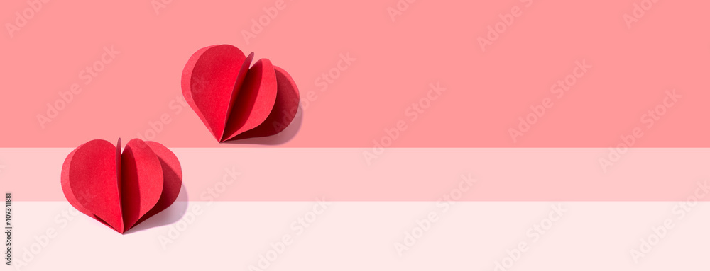 Valentines day or Appreciation theme with paper craft hearts