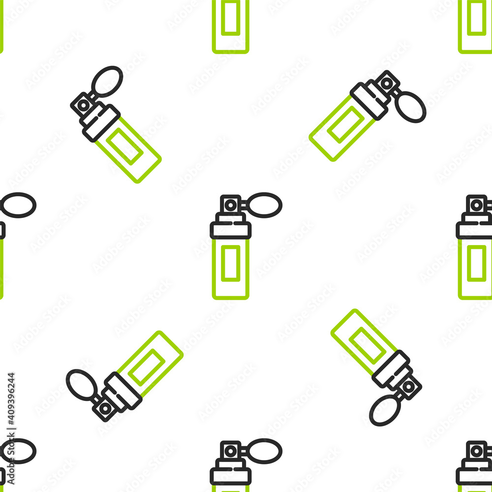 Line Perfume icon isolated seamless pattern on white background. Vector Illustration.