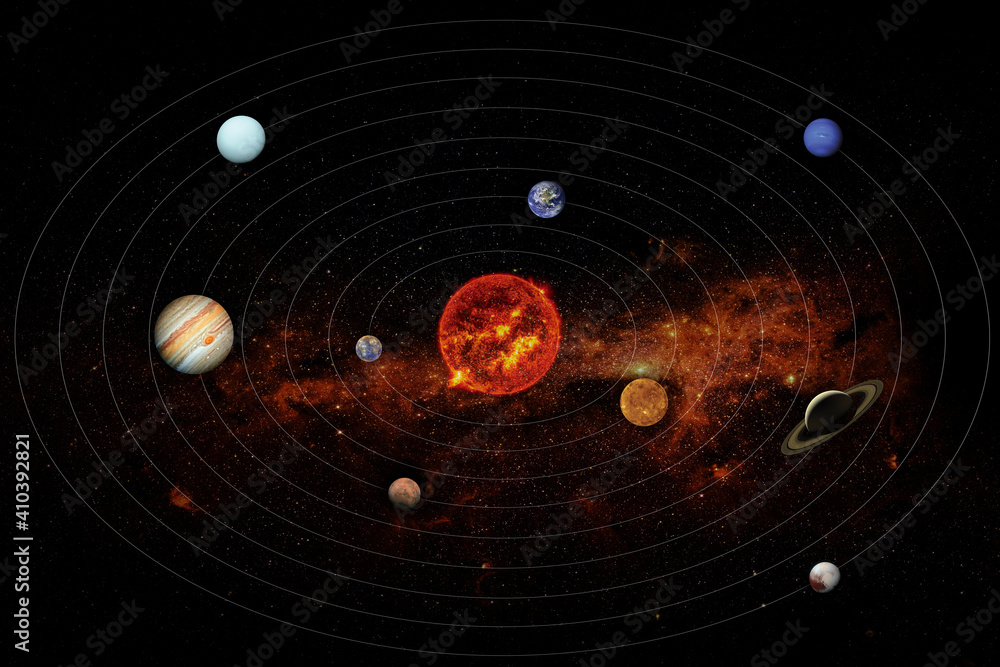 Solar system. Elements of this image furnished by NASA