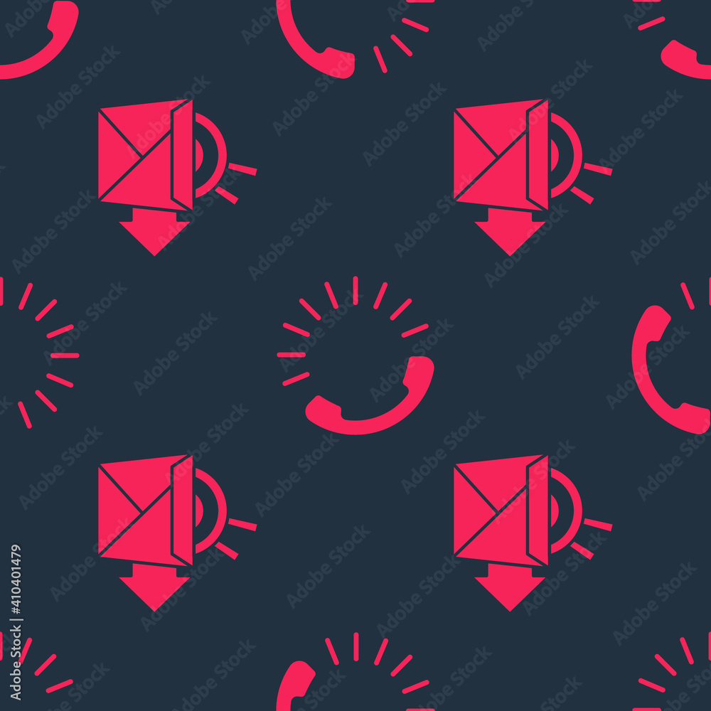 Set Online ordering noodles delivery and Food ordering on seamless pattern. Vector.