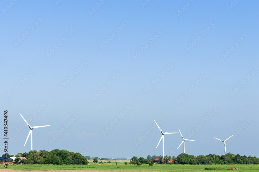 Wind farm in Northern Germany / Wind farm on the North Sea coast of Germany.