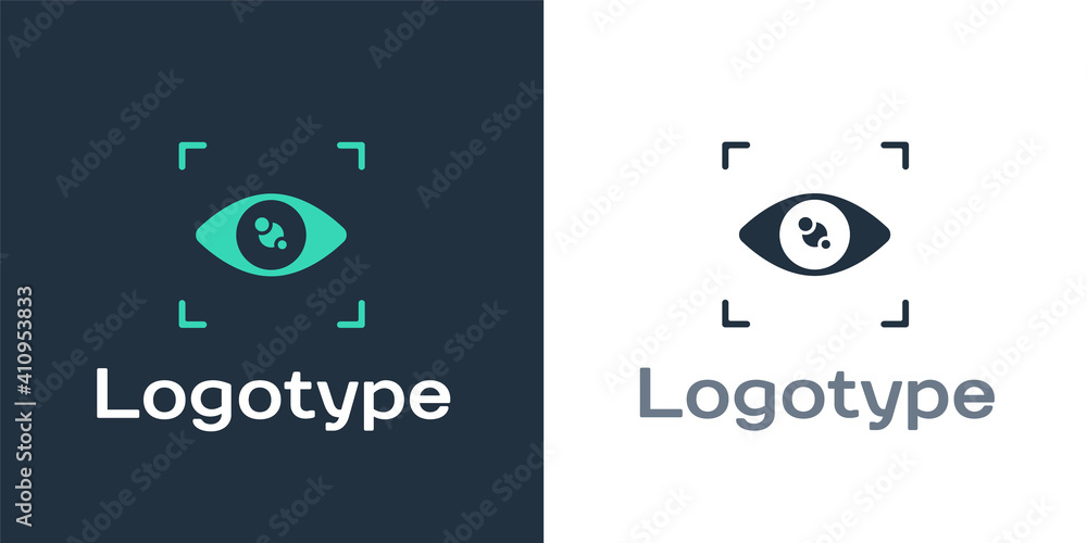 Logotype Eye扫描图标隔离在白色背景上。扫描眼睛。安全检查符号。网络眼睛