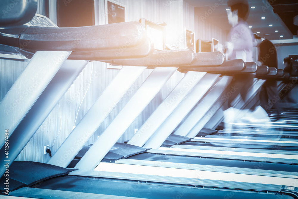 Interior view of modern gym equipment