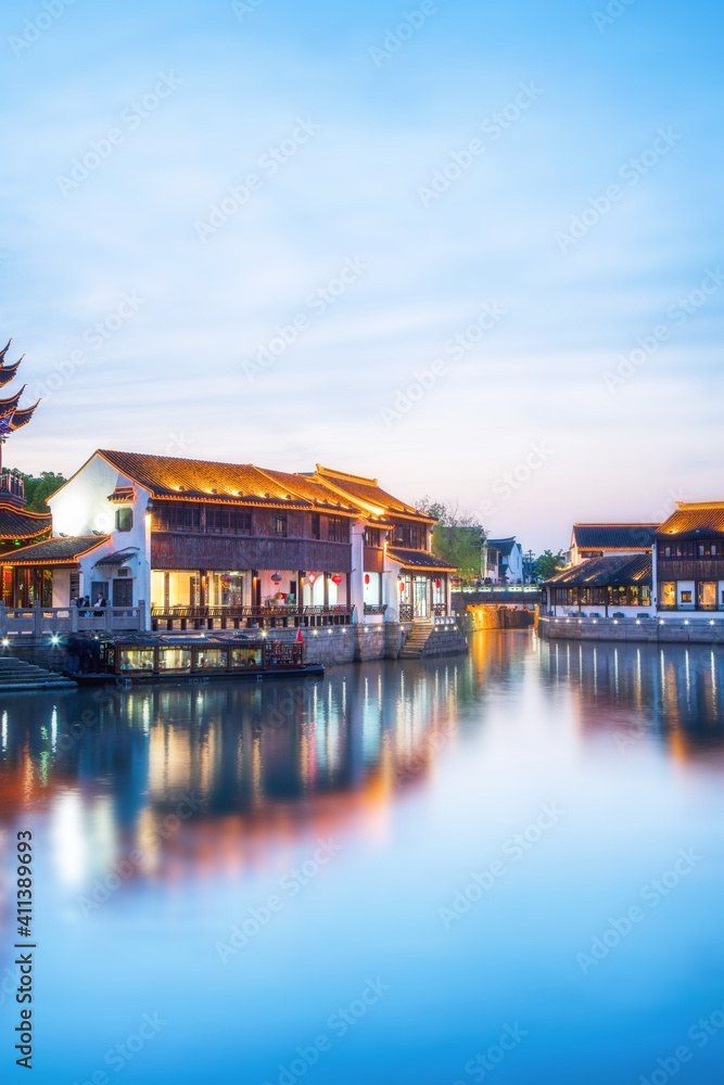 Night view of Suzhou ancient town