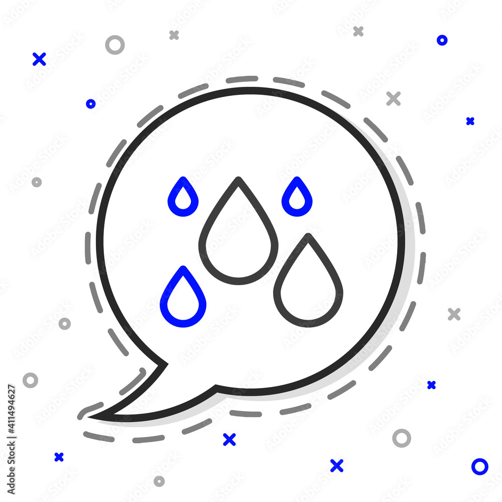 Line Water drop icon isolated on white background. Colorful outline concept. Vector Illustration.