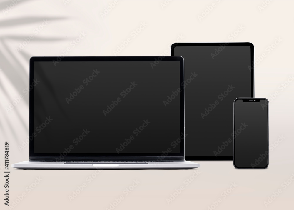 Digital devices screen mockup technology and electronics