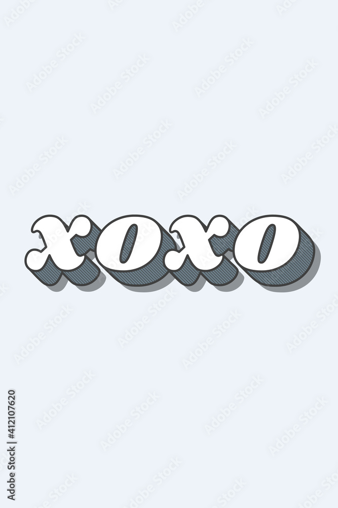 XOXO word retro typography vector