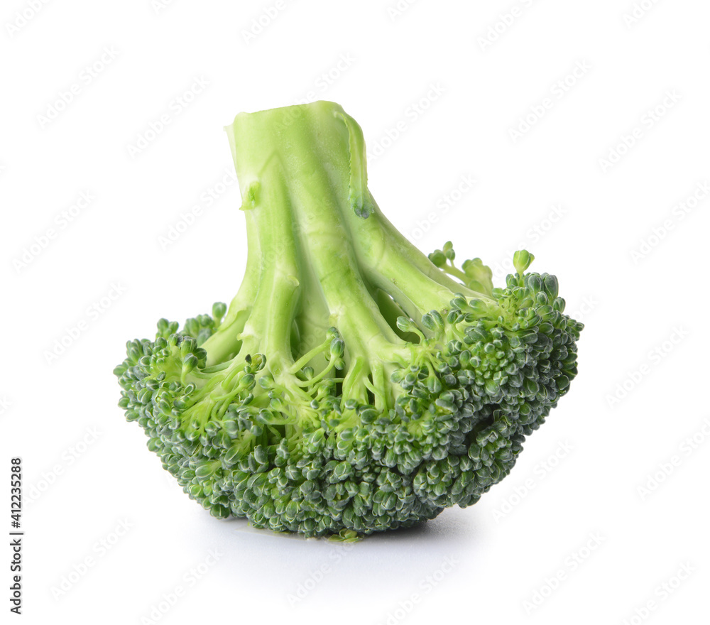 Fresh broccoli cabbage on white background