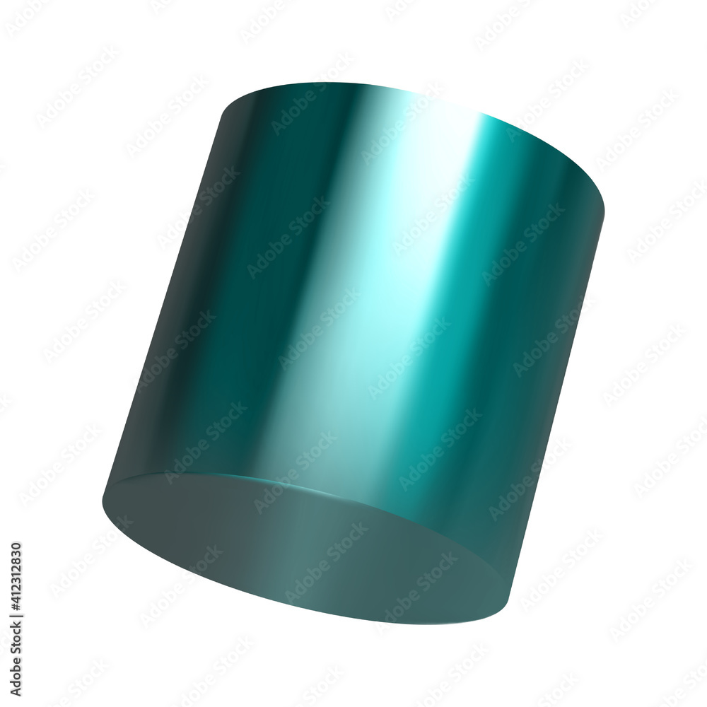 Realistic 3d render metallic color gradient geometric shapes objects elements for design isolated on