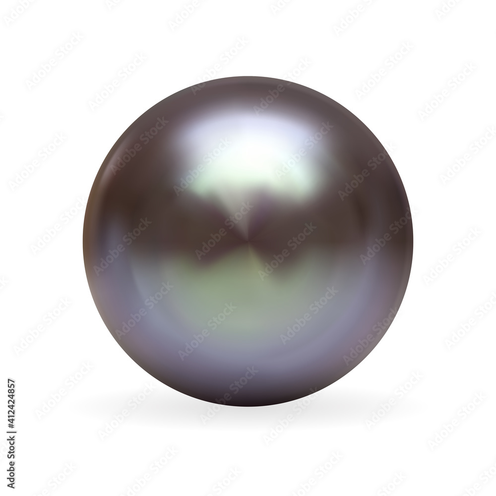 Realistic 3D Pearl isolated on white background. Vector Illustration EPS10