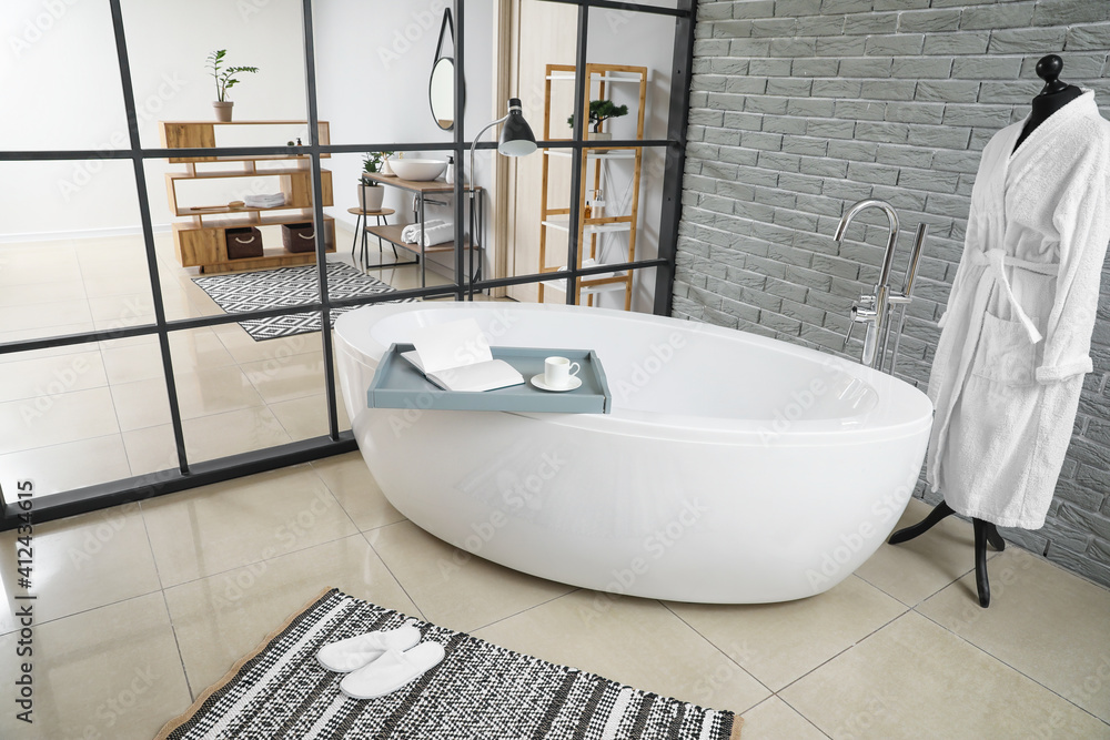 Stylish interior of modern bathroom