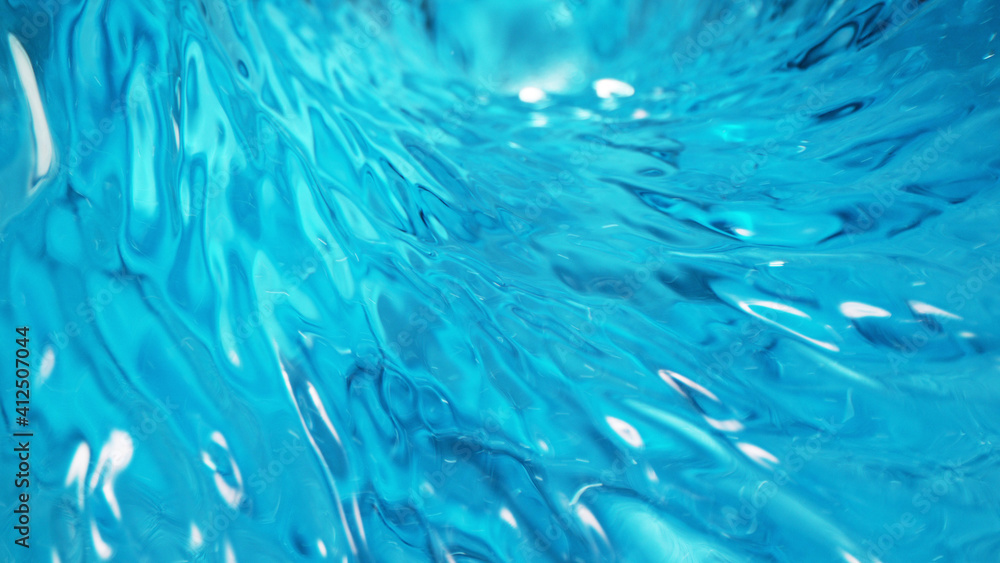 Blue water twister. Abstract background.