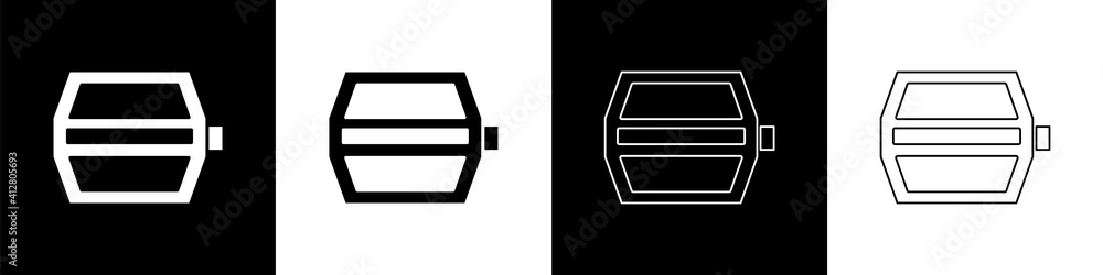 将自行车踏板图标隔离在黑白背景上。矢量。