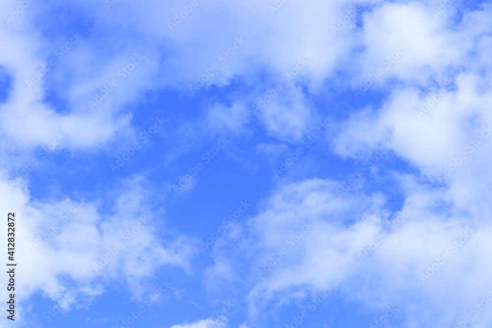 
blue sky and clouds in white and gray tones.