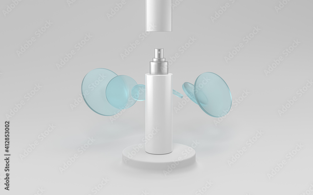 Blank cosmetic tube packaging mockup, 3d rendering.