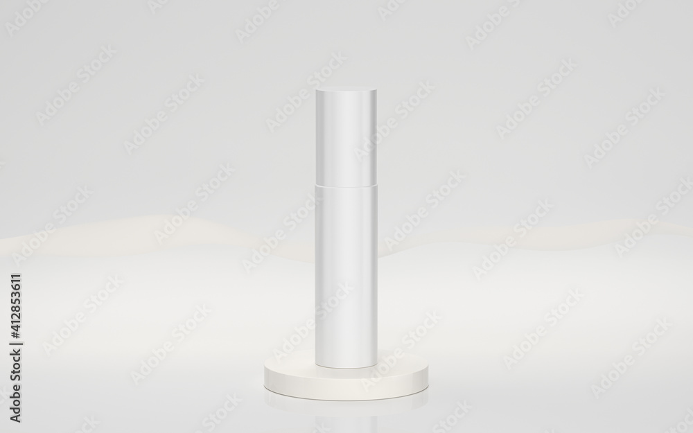 Blank cosmetic tube packaging mockup, 3d rendering.