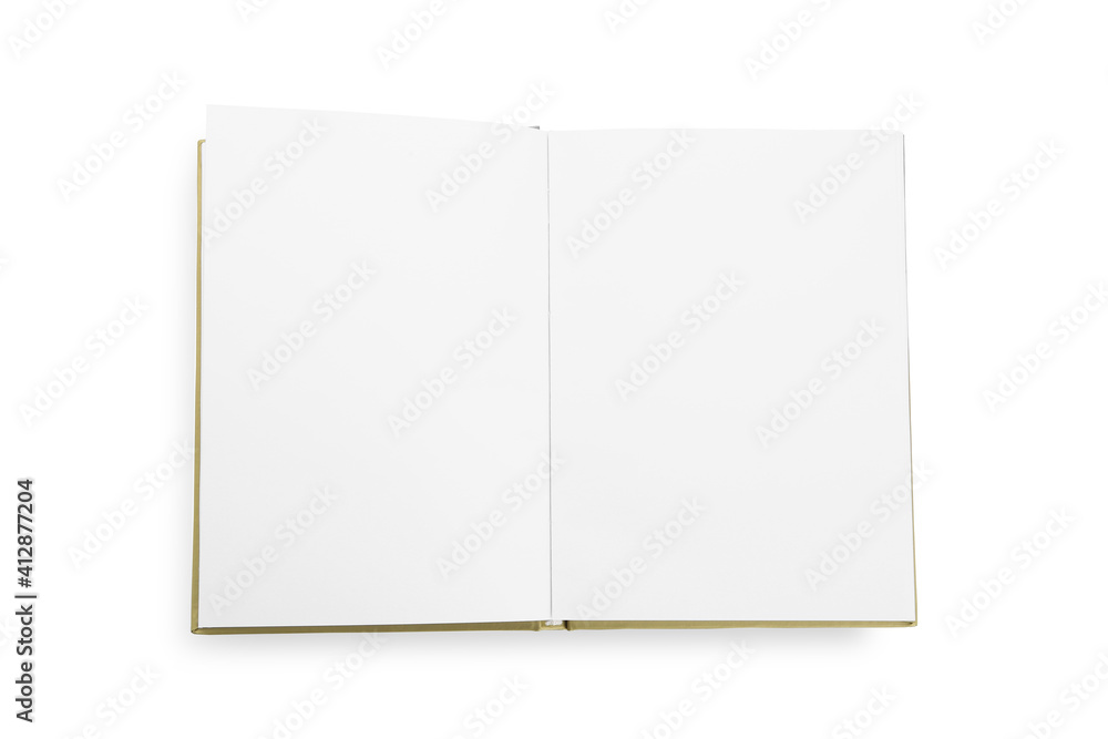 Blank book on white background