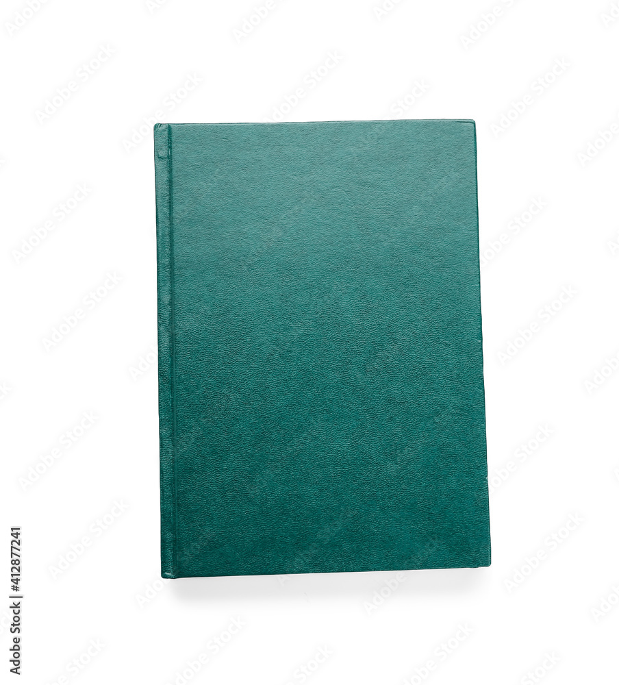 Blank book on white background