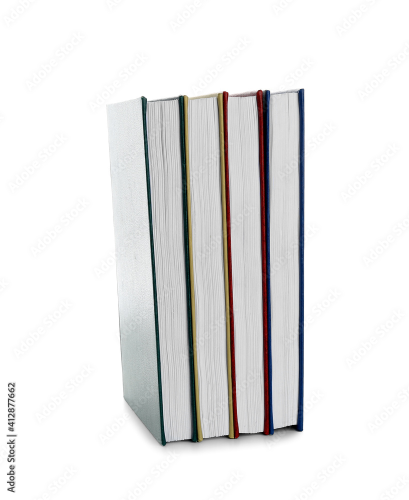 Blank books on white background