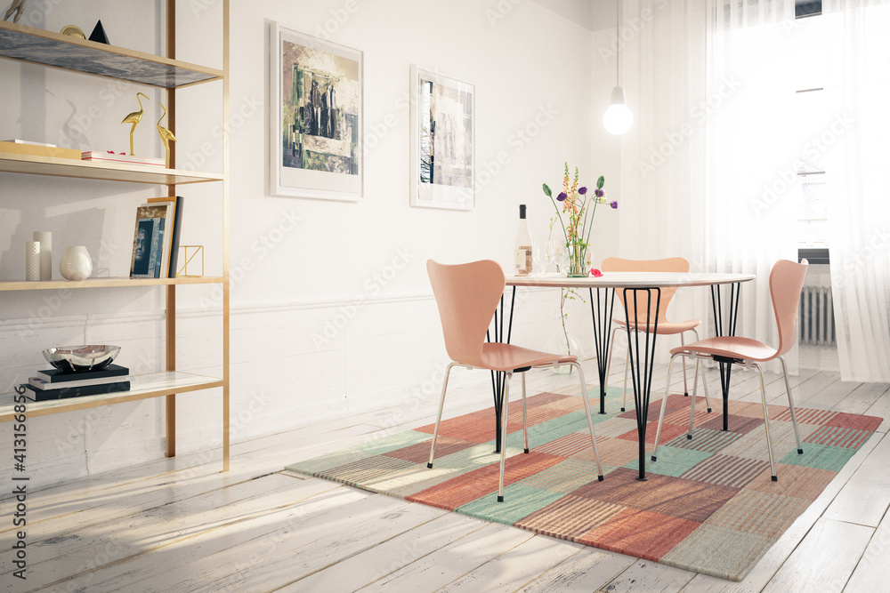 Simple Dinning Room Furniture Design - 3D Visualization