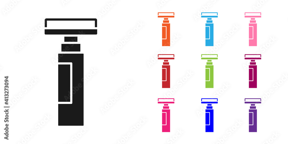 Black Marker pen icon isolated on white background. Set icons colorful. Vector.