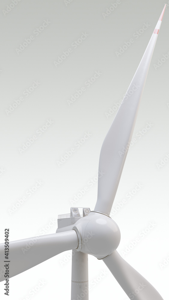 Wind turbines, windmills energy power generators 3d render background