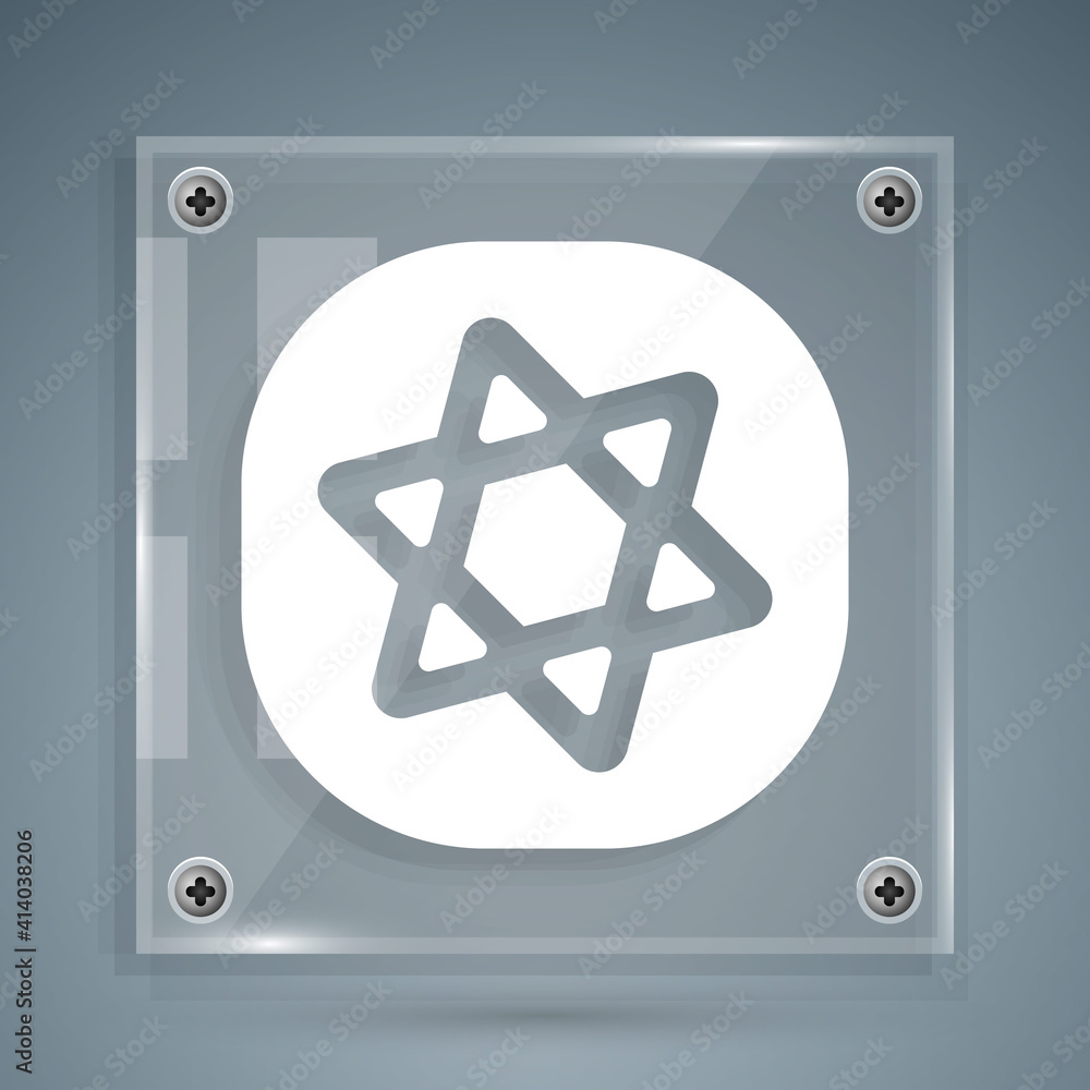 White Tarot cards icon isolated on grey background. Magic occult set of tarot cards. Square glass pa