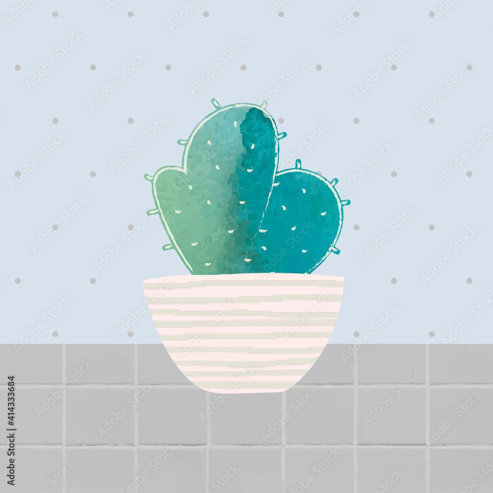 Cactus in a pot vector