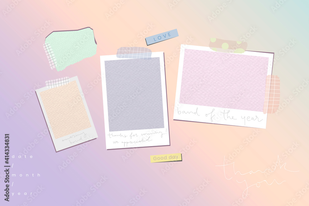 Blank pastel picture frames template