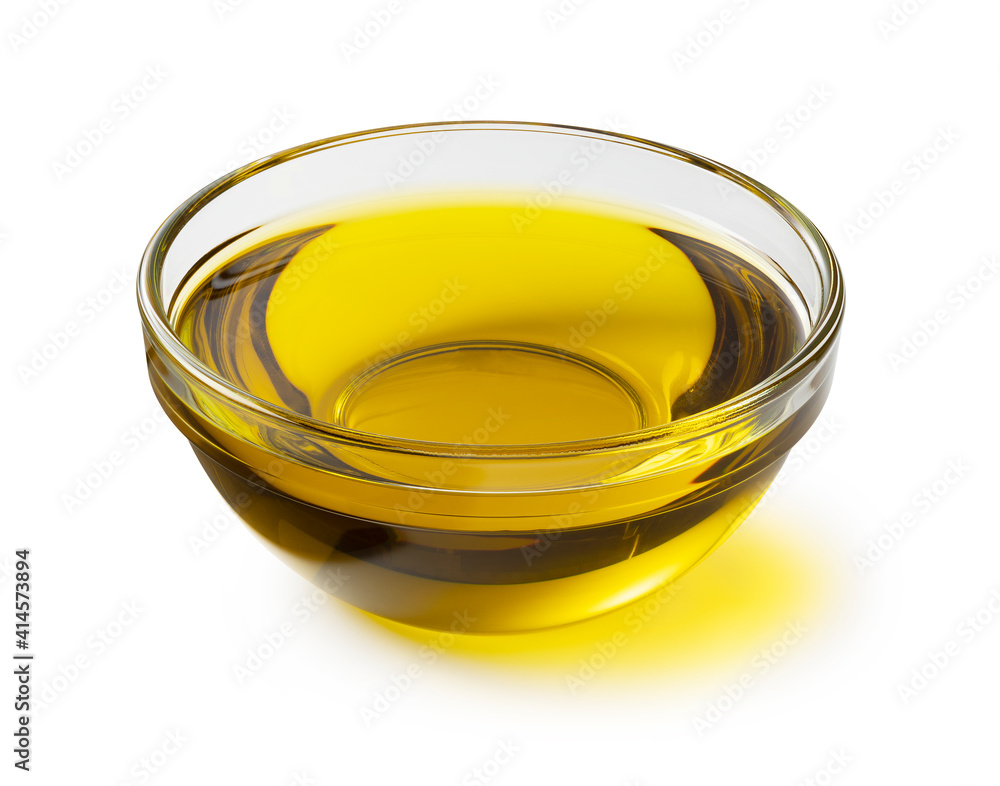 Olive oil on a white background