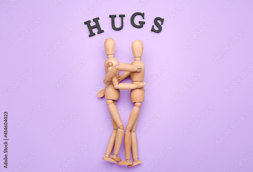 彩色背景上有HUGS