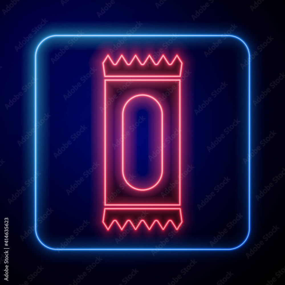 Glowing neon Candy icon isolated on black background. Vector.