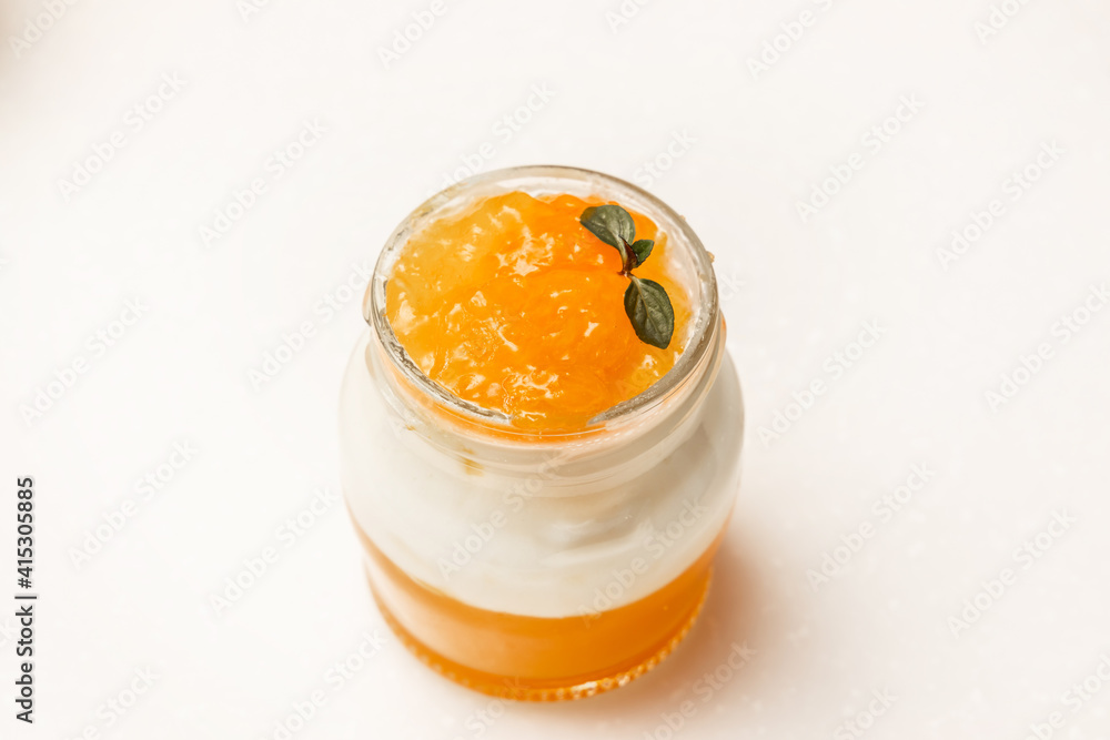 フルーツババロアゼリー　Cute orange bavarois jelly photo 