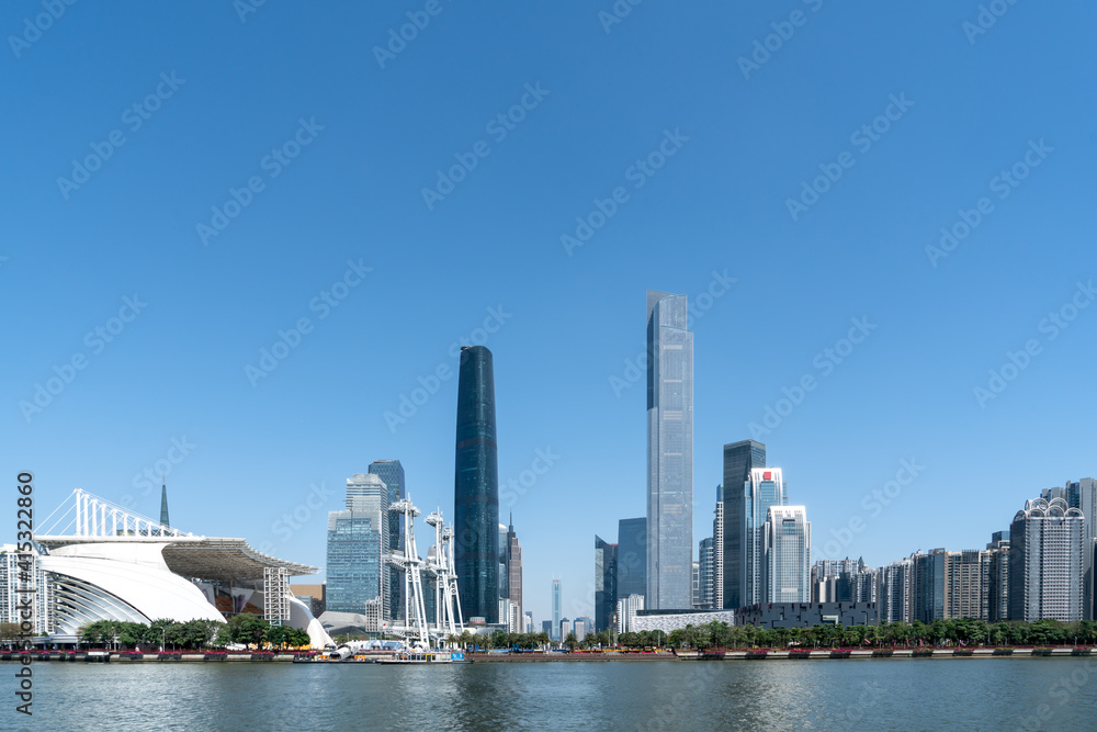 Outdoor Guangzhou Financial Center skyscraper