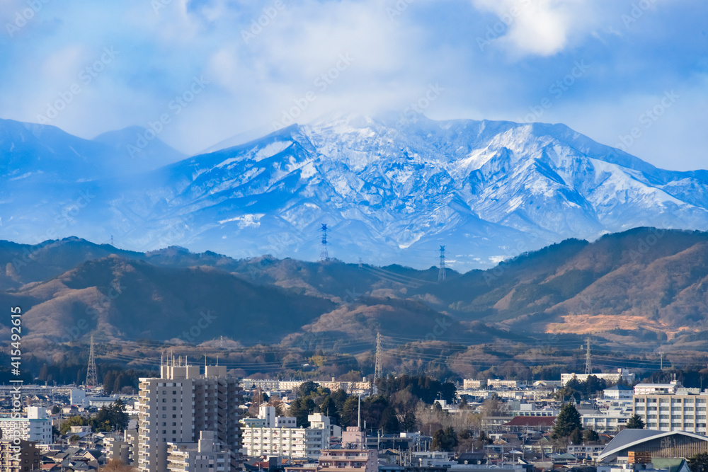 夕暮れの地方都市の景色（栃木県宇都宮市）