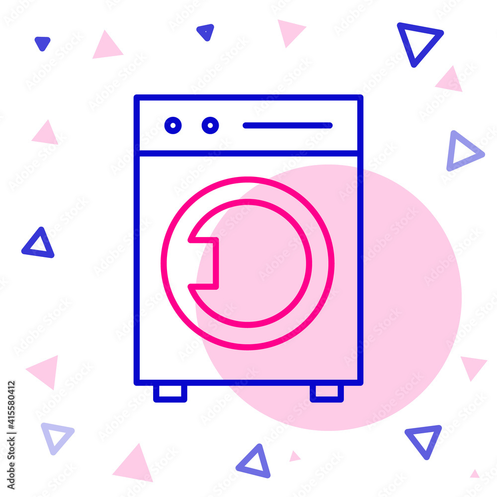 Line Washer icon isolated on white background. Washing machine icon. Clothes washer - laundry machin