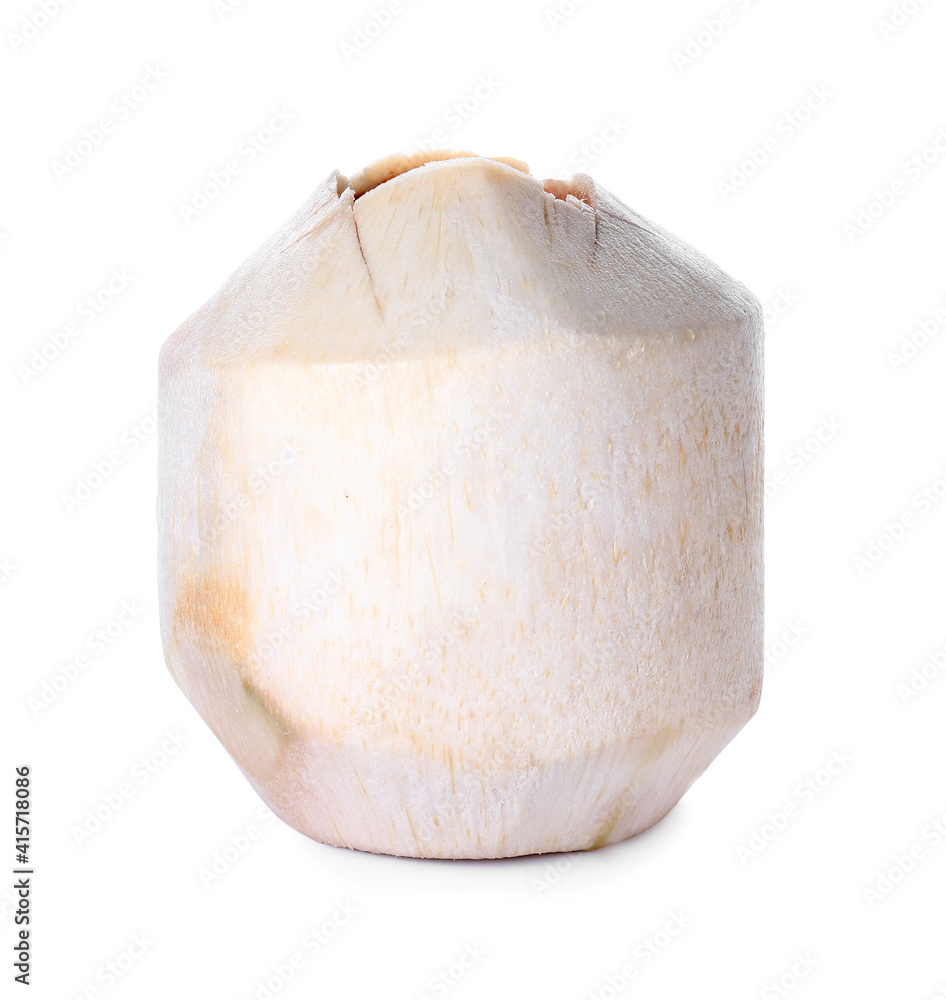 Fresh coconut on white background