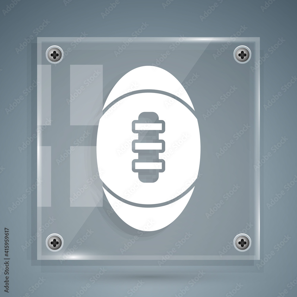 White American Football ball icon isolated on grey background. Rugby ball icon. Team sport game symb