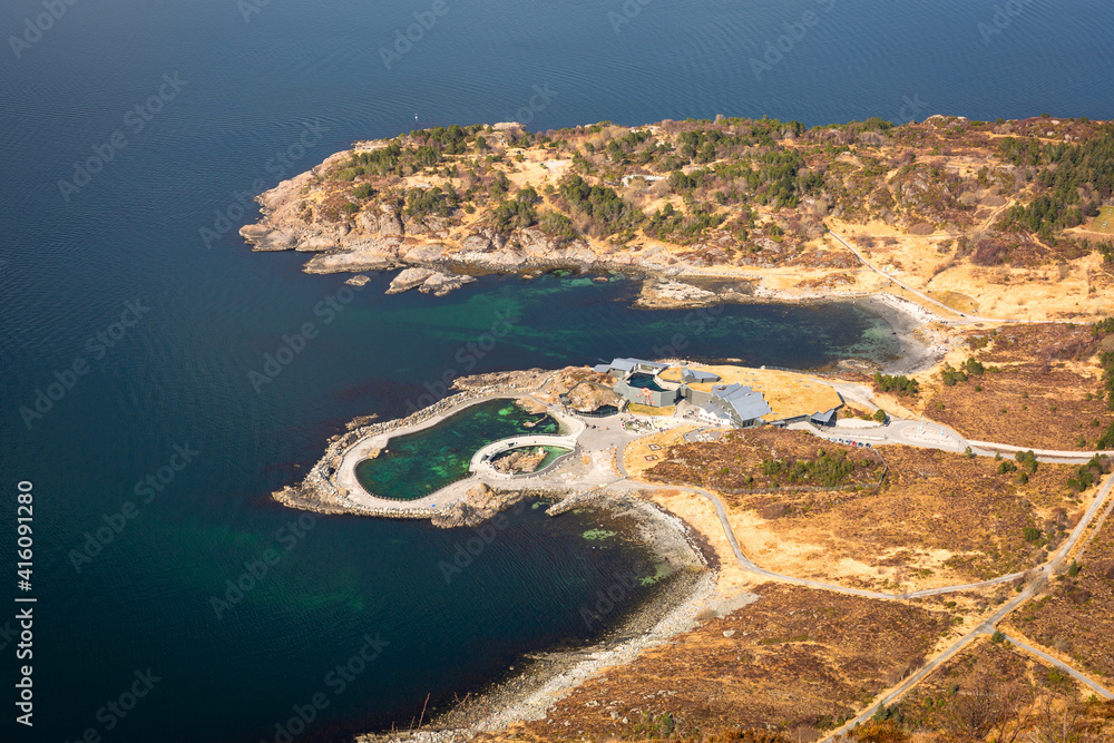 Beautiful landscape of the Norwegian Sea fjords at sunny day, Norway