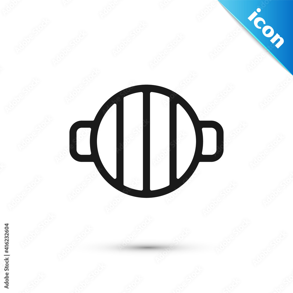 Grey Barbecue grill icon isolated on white background. BBQ grill party. Vector.