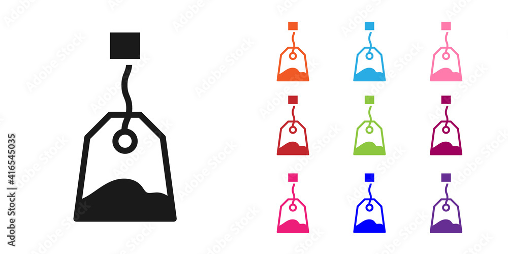 红茶袋图标隔离在白色背景上。将图标设置为彩色。矢量插图。