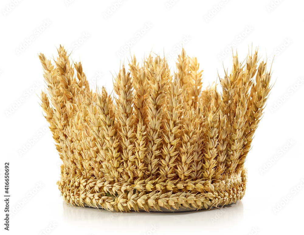 crown made of wheat ears of cereals