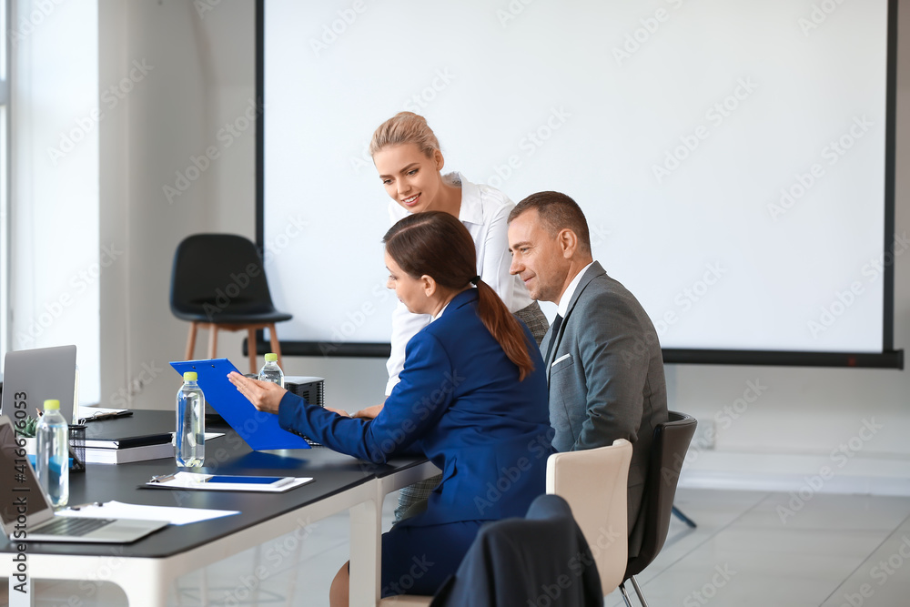 Business people having meeting in office