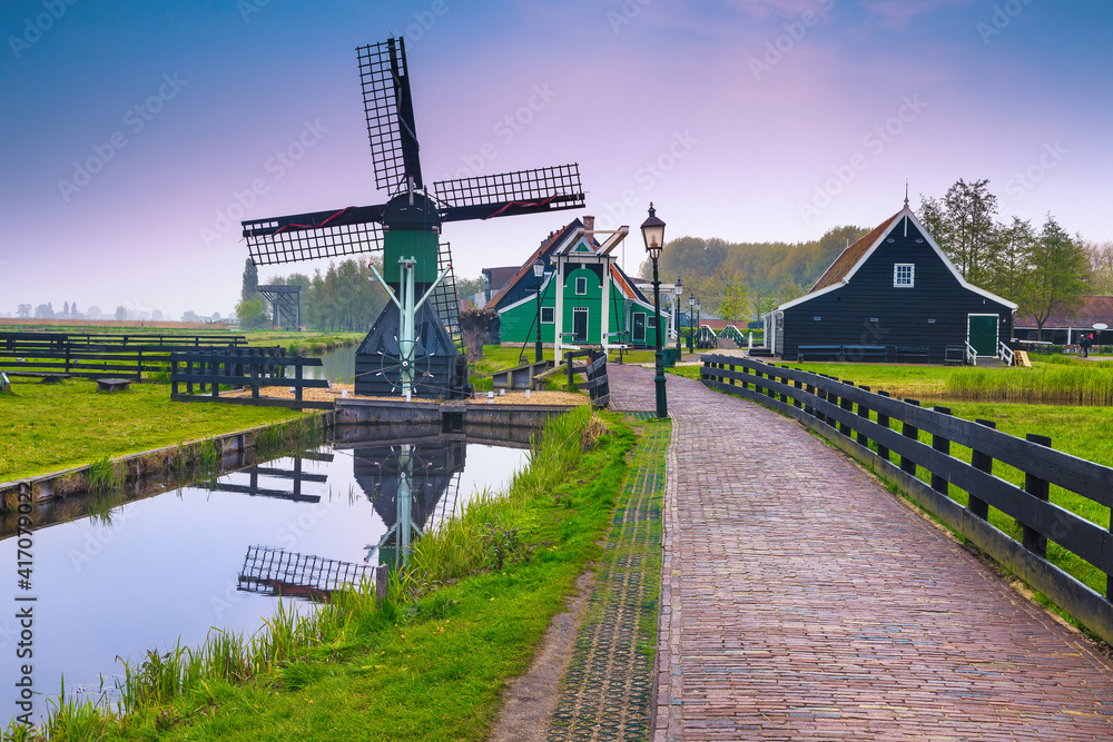 欧洲荷兰阿姆斯特丹附近著名的可爱旅游村Zaanse Schans