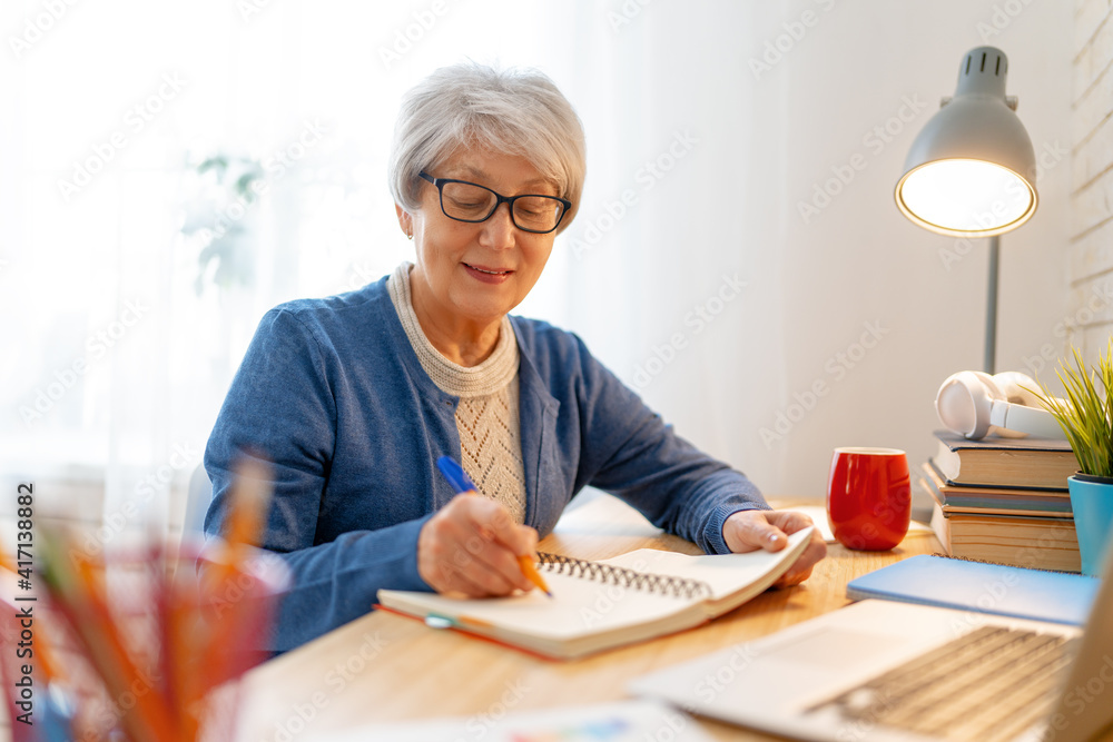 woman working in home office