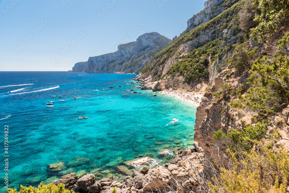 Orosei海湾（意大利撒丁岛）Cala dei Gabbiani海湾全景